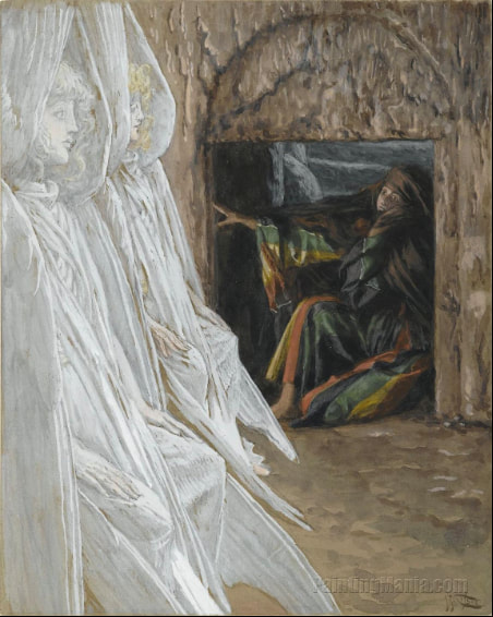 Jacques Joseph Tissot, Mary Magdalene Questions the Angels in the Tomb